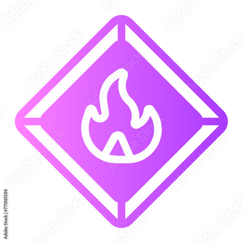 flammable sign gradient icon