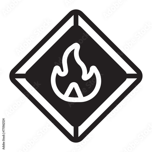 flammable sign glyph icon