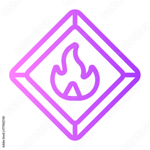 flammable sign gradient icon