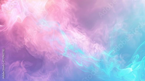 Holographic Unicorn Gradient. Trendy neon pink purple very peri blue teal colors soft blurred background - generative ai