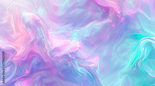 Holographic Unicorn Gradient. Trendy neon pink purple very peri blue teal colors soft blurred background - generative ai