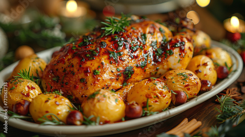 Elevate your New Year's Christmas table with the comforting aroma of homemade baked chicken. This savory dish, seasoned to perfection and baked to golden perfection, is the ideal main course for your 