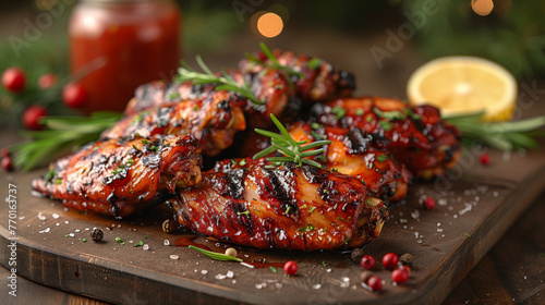 Add a flavorful touch to your New Year's Christmas table with homemade baked chicken wings. These tender and juicy wings, baked to perfection and seasoned with your favorite spices, are the perfect ap