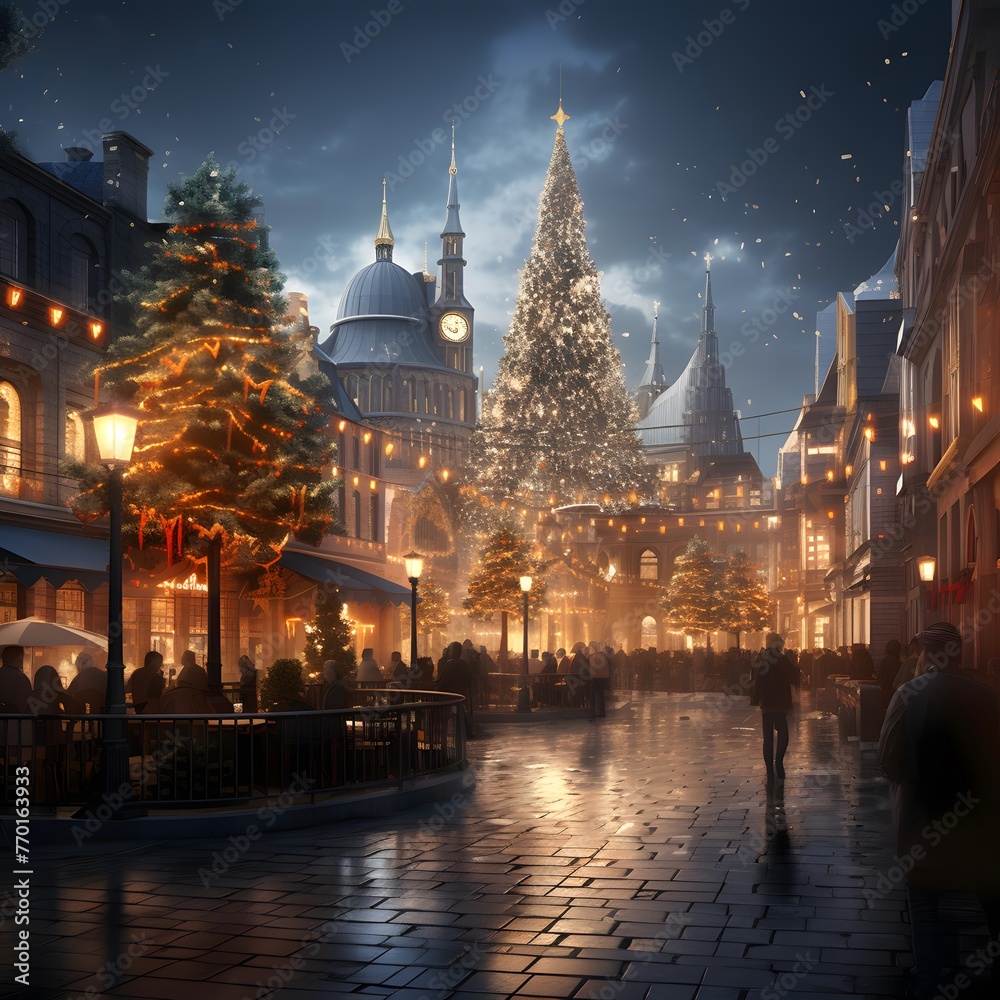 Christmas and New Year in the old town of Riga, Latvia