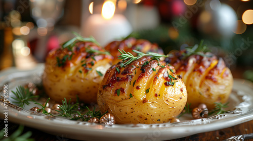 Add comfort and warmth to your New Year's Christmas table with homemade baked potatoes. These tender and fluffy potatoes, baked to perfection and served with your favorite toppings, are a delightful a