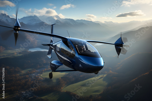 Flight into Freedom: A Pilot Navigating the Blue Expanse in a Contemporary Gyrocopter photo