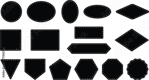 Leather Patches Frame or Label Template Clipart - Silhouette Stamps