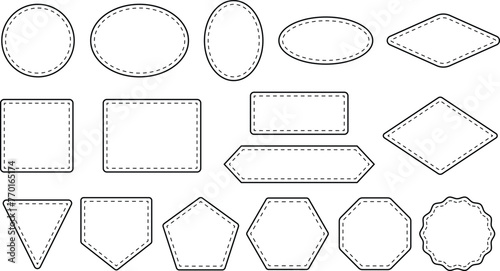 Leather Patches Frame or Label Template Clipart - Outlines photo