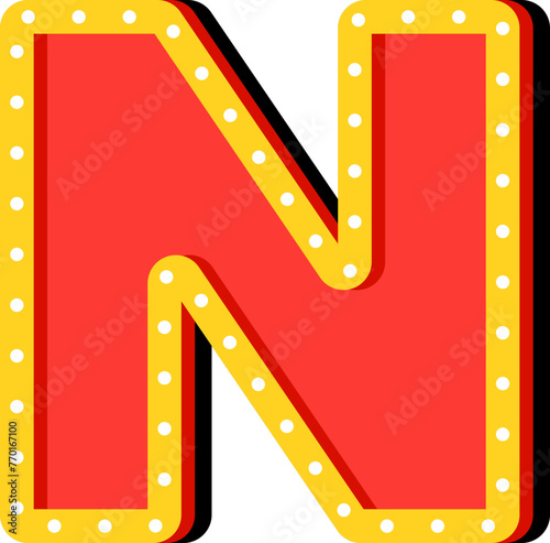 Light Bulb Alphabet Letter N