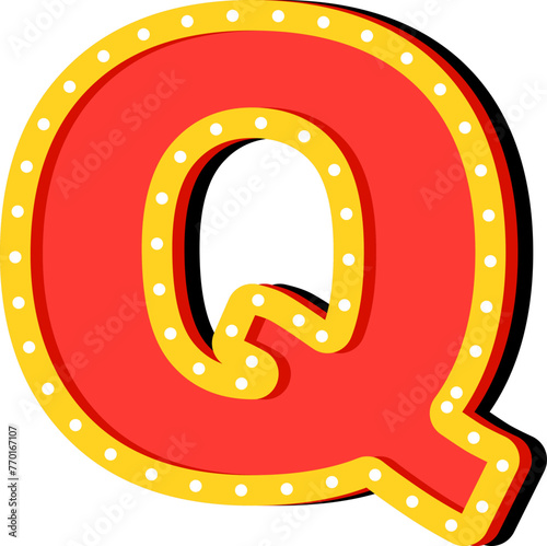 Light Bulb Alphabet Letter Q