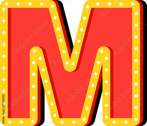 Light Bulb Alphabet Letter M