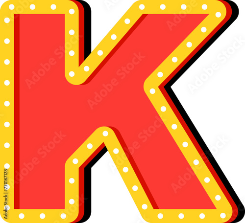 Light Bulb Alphabet Letter K