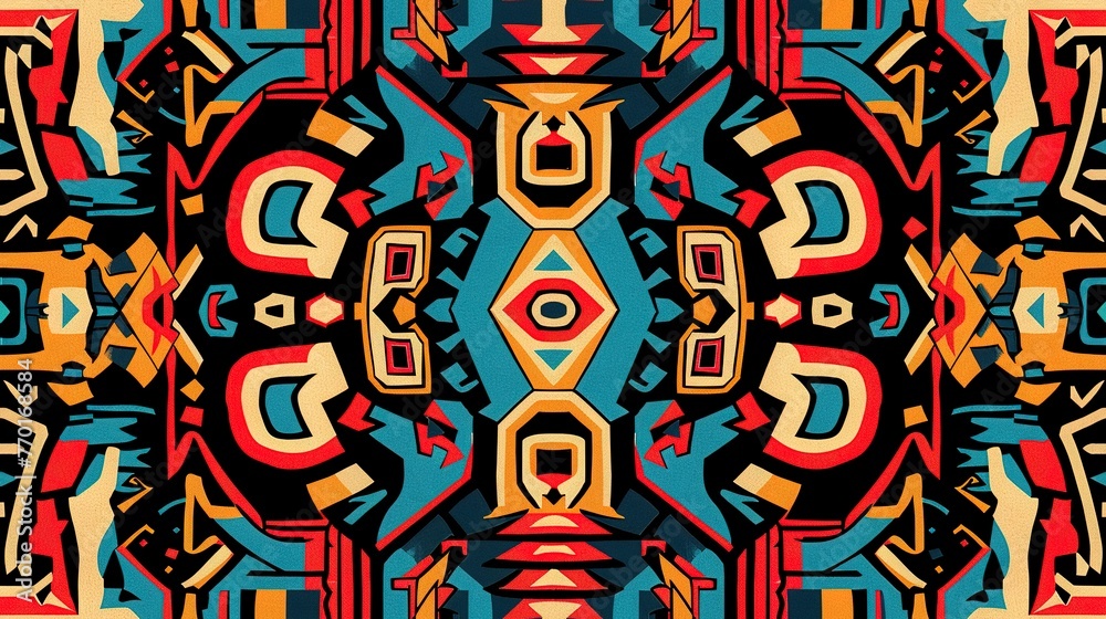 Endless Aztec patterns, bold lines and spiritual symbols, Seamless Pattern, Fabric Pattern, Tumbler Wrap, Mug Wrap.