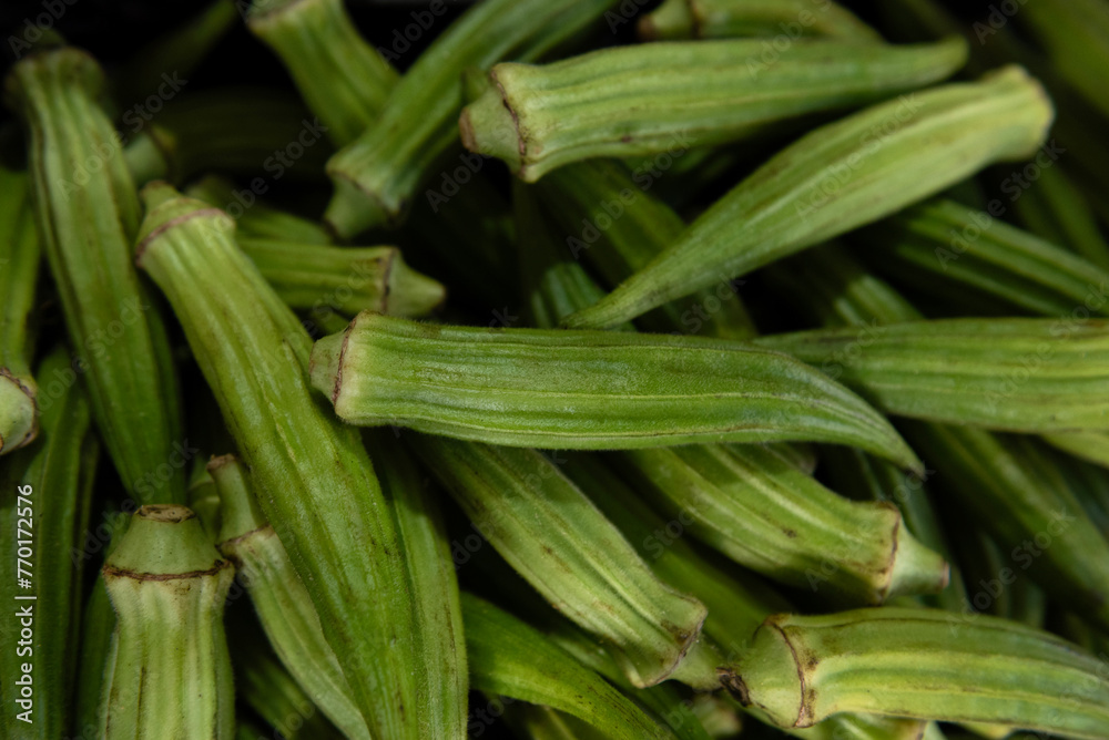 Okra, also known as lady's fingers Okra, also known as lady's fingers