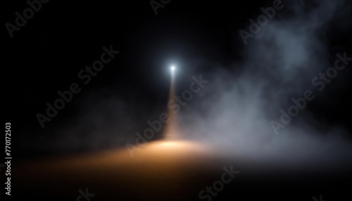 Mysterious Light in Foggy Darkness