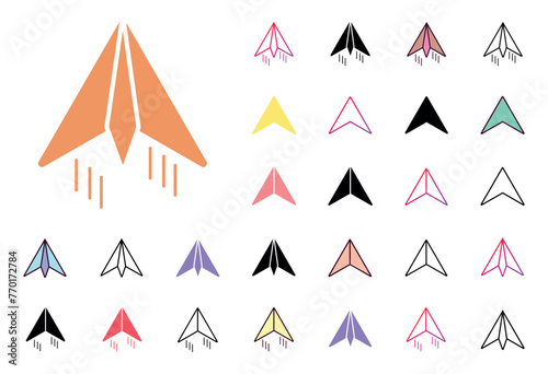 Paper plane Icon Set Vector Illustration