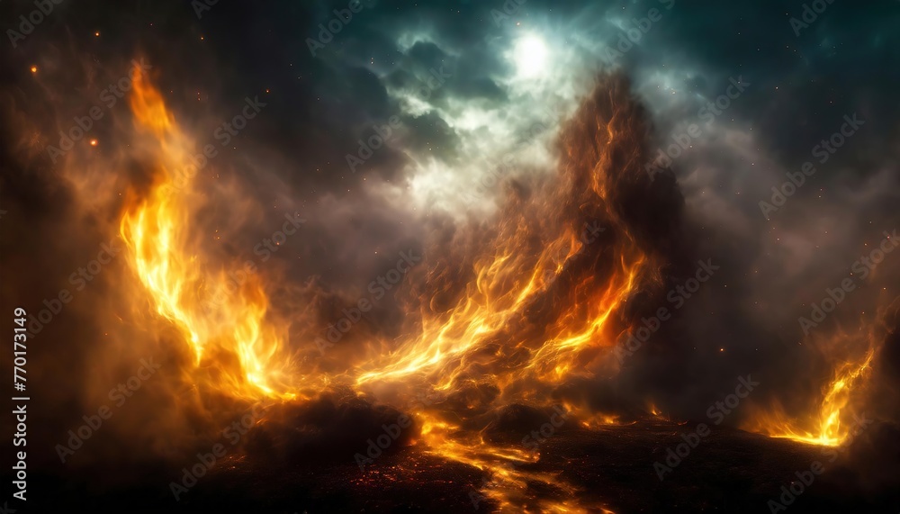 Majestic Cosmic Phenomenon Resembling a Fiery Nebula