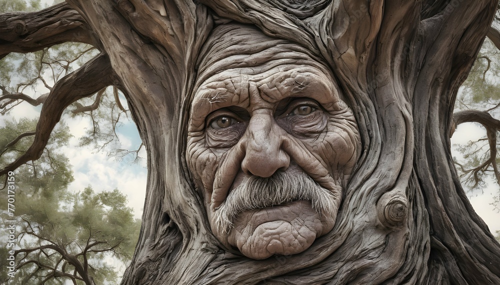 A Hyperrealistic Portrait Of A Wise Old Tree Show  2