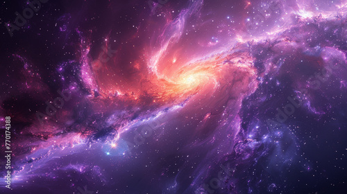 Dynamic Swirling Galaxy Pattern in Cosmic Purple © Sekai