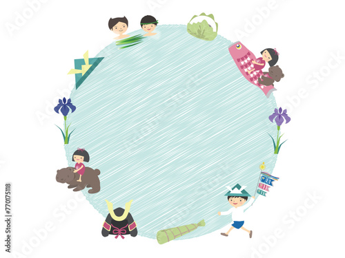 端午の節句、こどもの日、可愛い素材の背景