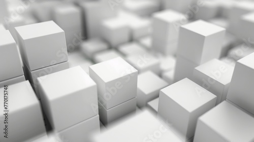Random shifted white cube boxes block background  copy and text space  16 9