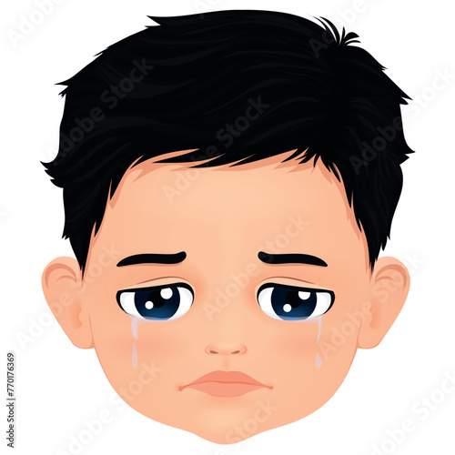 portrait of sad or crying child