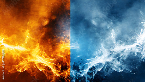 Fire and Ice Dual Tones background. Generative AI.