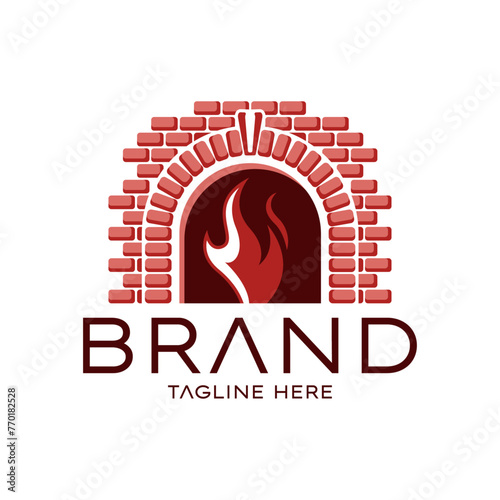 vector logo of a typical pizzeria fireplace
