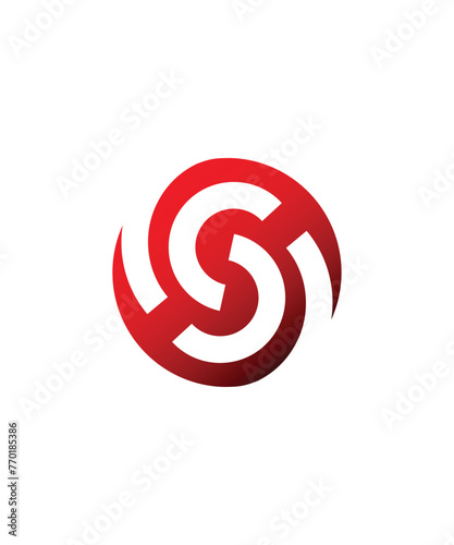 S letter with swirl effect logo design