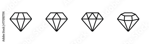 diamond icon set vector