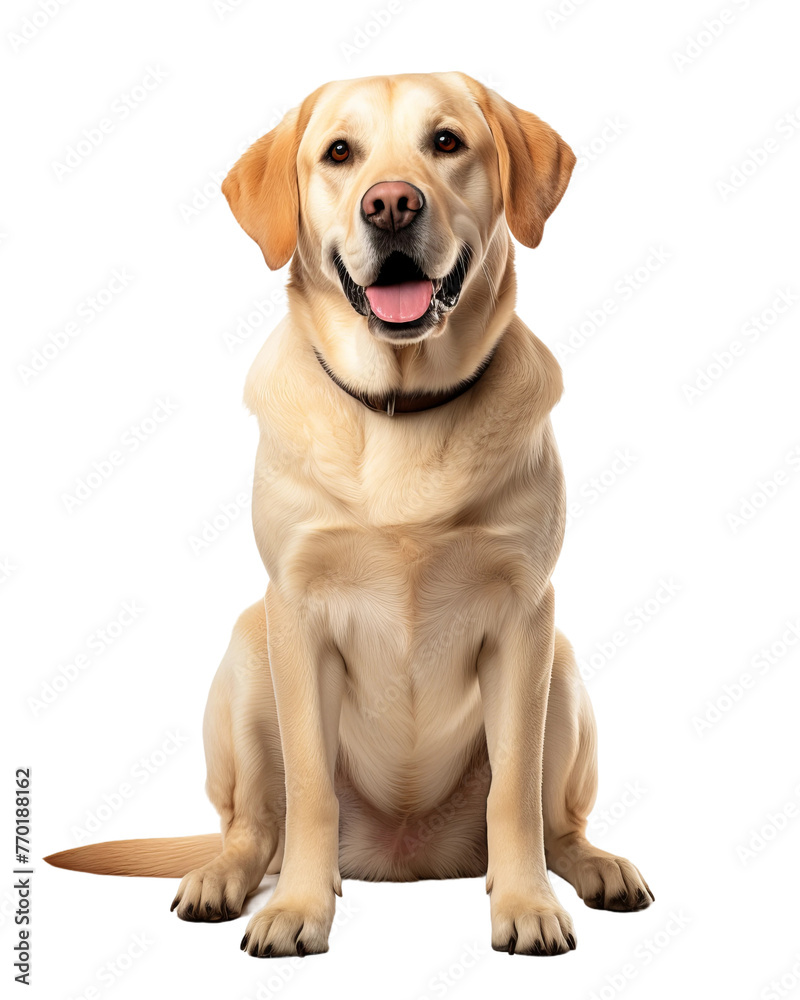 Beautiful regal and dignified Labrador isolated on white background
