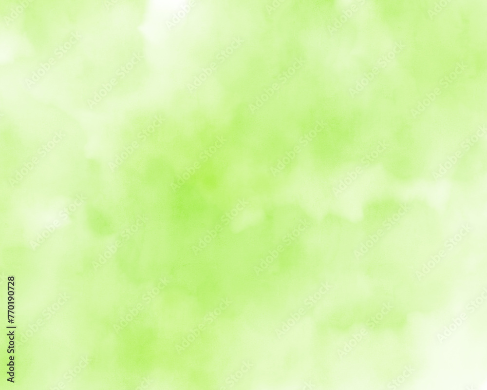にじみのある緑の水彩風背景　壁紙　素材