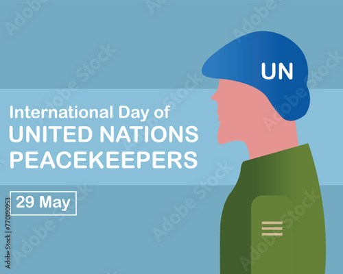 illustration vector graphic of soldiers in full uniform wearing helmets, perfect for international day, united nations peacekeepers, celebrate, greeting card, etc.