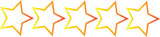 Five stars, customer product rating review, flat icon for apps and websites
