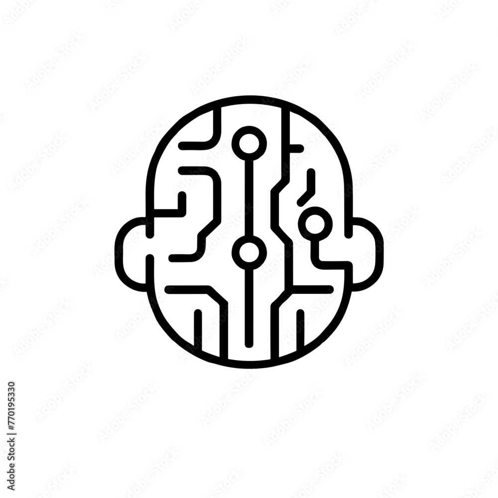 Line Icon Representing Artificial Intelligence