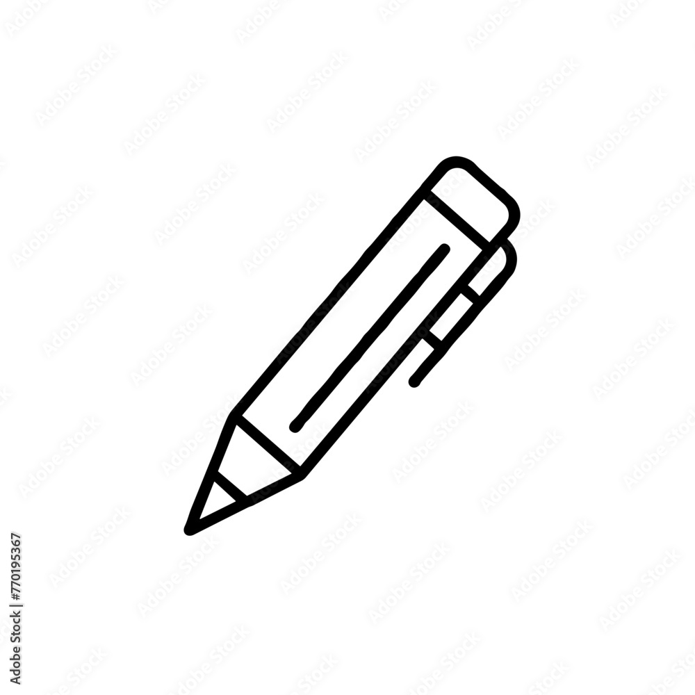 Simple Line Drawing of a Pencil, Icon pencil Simple Line Drawing of a Pencil, Icon pencil