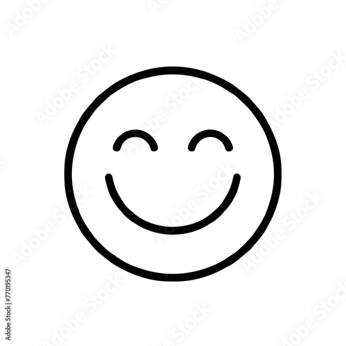 Line Drawing Icon of a Happy Face