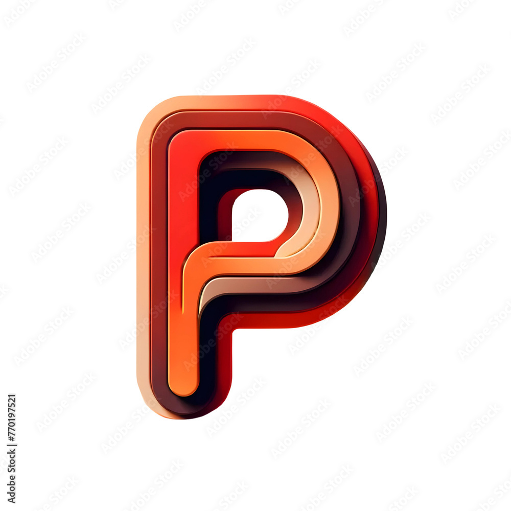 3D letter P 3D letter P