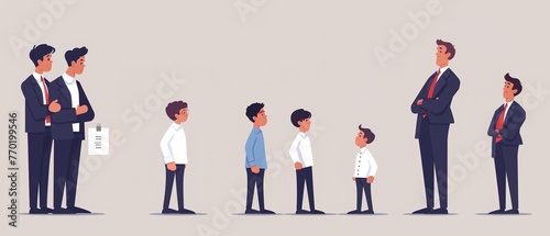 Depict the dynamics of paternalism in relationships of authority and subjugation , Minimalist cartoon style, no contrast, no people, clean sharp, clean sharp focus, photo