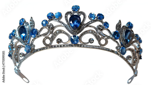 Crowns for Women-Blue Vintage Crystal , generative ai