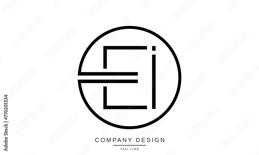 EI, IE Abstract Letters Logo Monogram Design icon Font EI, IE Abstract Letters Logo Monogram Design icon Font