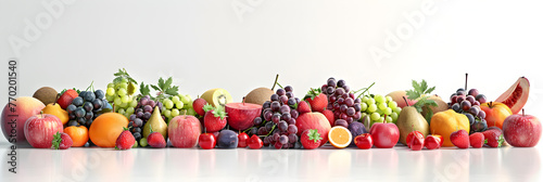 Assortment of fresh organic fruits and vegetables in rainbow colors. 