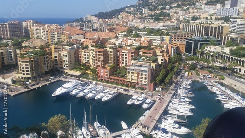 the other side of the rock in monaco, it shows the marina of fontvielle, a quarter of monaco.