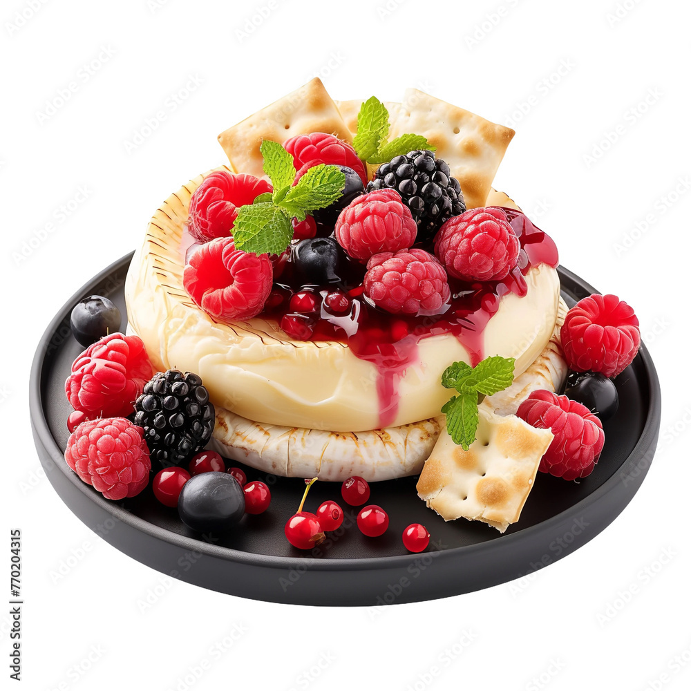 Sweet Bani Bissap Berry Baked Brie isolated on white background