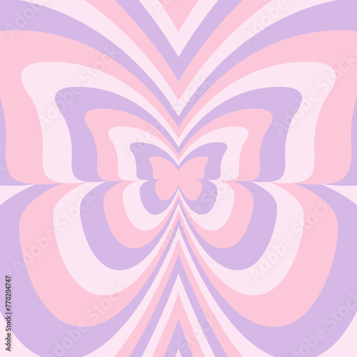 retro vector background with butterfly tunnel for social media posts, banner, card design, etc. © mar_mite_