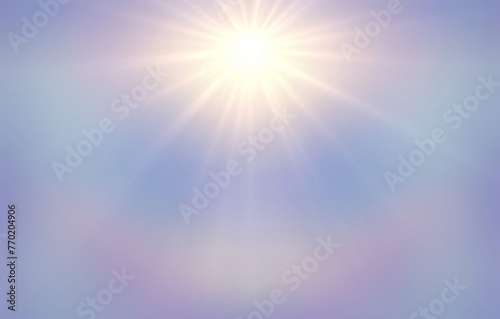 Bright glare on pearlescent light blue symmetrical background.