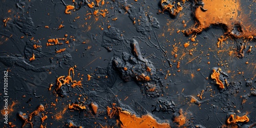 Rusted Surface With Orange and Black Paint