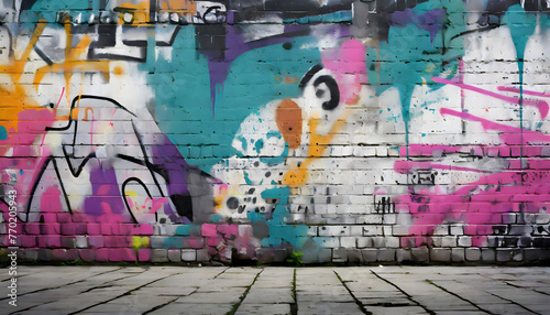 Urban Street Graffiti background. Generative AI.