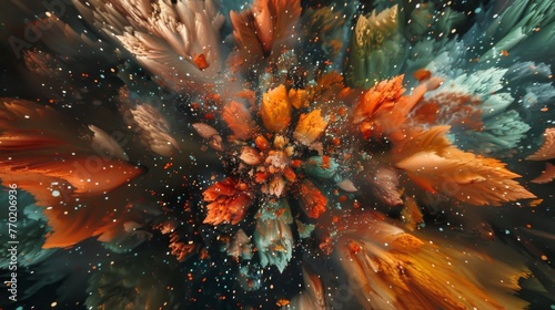 Each explosion creates a mesmerizing pattern of colors that morph and mutate into new and unexpected shapes. photo