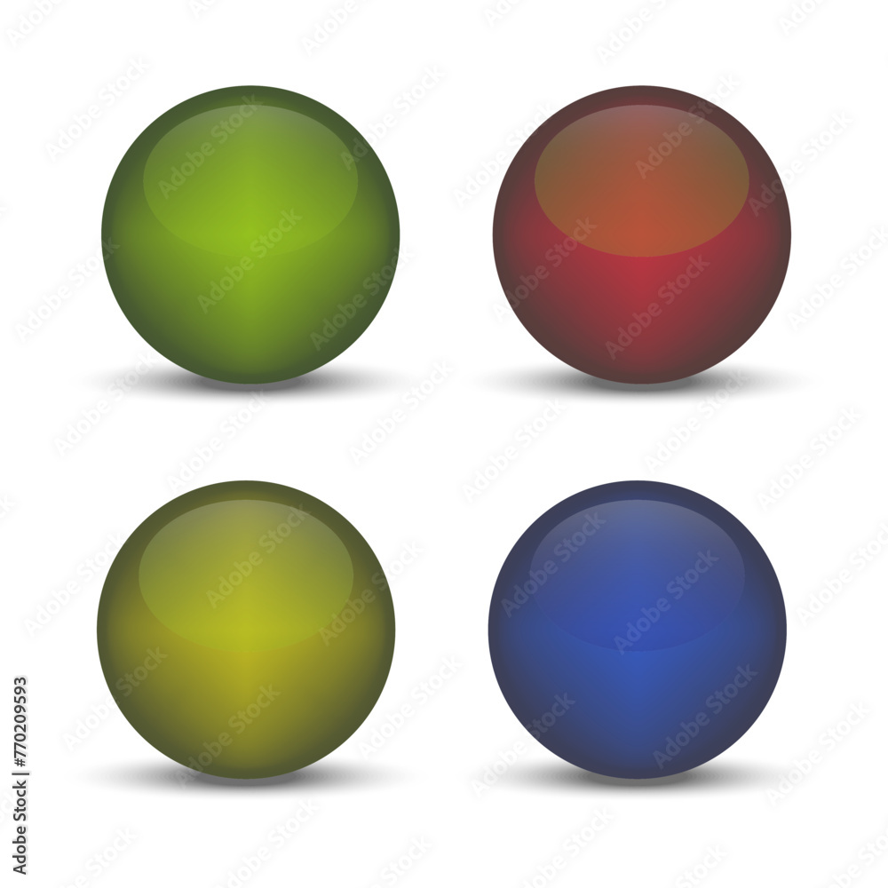 Set of colorful sphere icons. Glossy ball symbols. 3D round objects collection. Vector illustration. EPS 10. Set of colorful sphere icons. Glossy ball symbols. 3D round objects collection. Vector illustration. EPS 10.